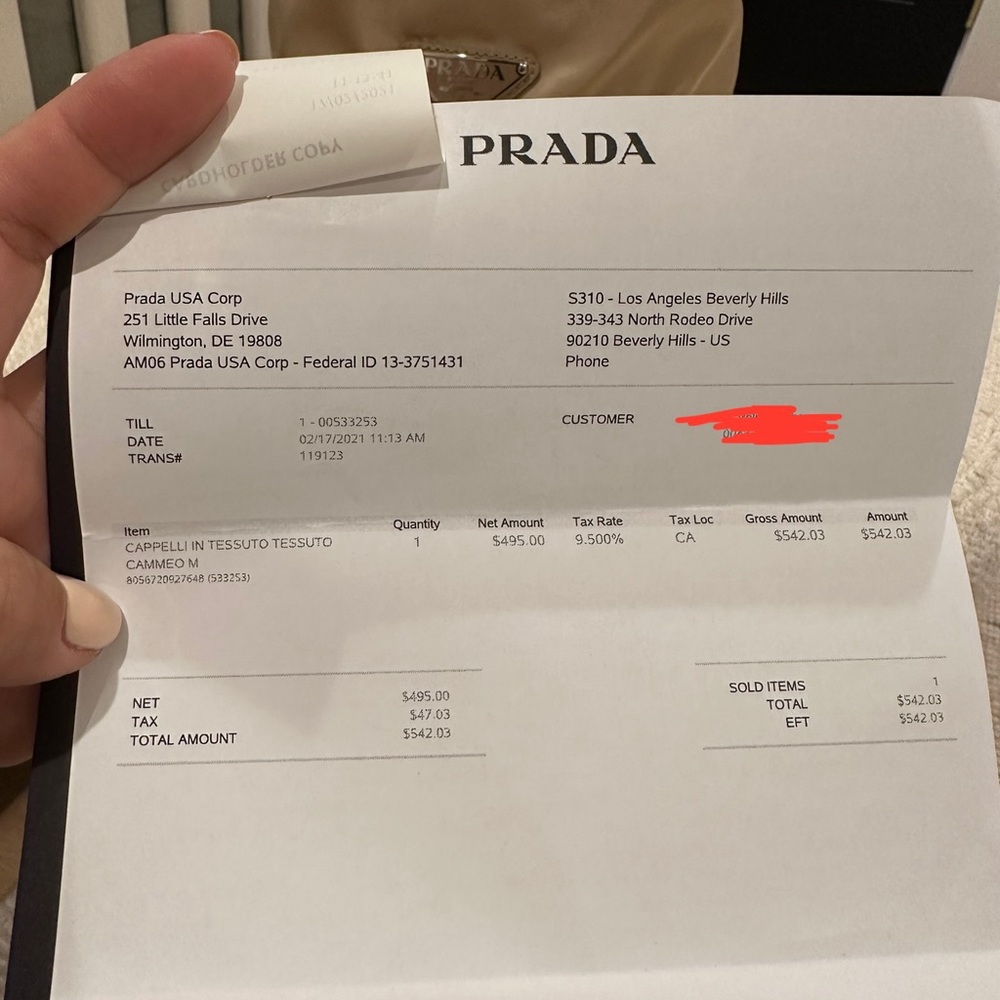 Authentic Prada Satin Bucket Hat in Beige with Triangle Logo - Picture 6 of 6